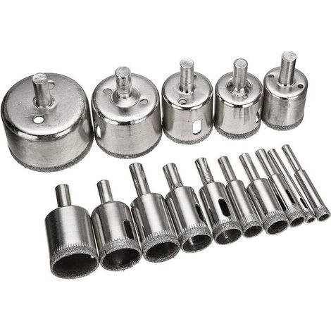 MINKUROW 15 Stück galvanisierte Diamant-Lochsägen-Bohrer mit Keramik-Glas-Marmor-Lochsäge 6–50 mm