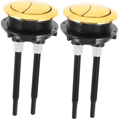 Bouton de Toilette Double Poussoir Or Abs 48mm, Lot de 2 (1/5)