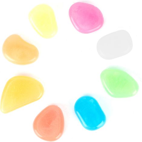 200 pierres lumineuses et fluorescentes colorées pour la décoration d'aquariums et de bassins de jardin. (1/5)