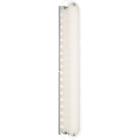Lampada da parete a LED in vetro satinato da specchio, cromata, lampada da parete per soggiorno, 9W 492Lm bianco caldo, LxLxH 47x8x6 cm