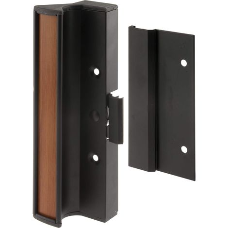 Ensemble de poignée de porte coulissante en aluminium noir (1/2)