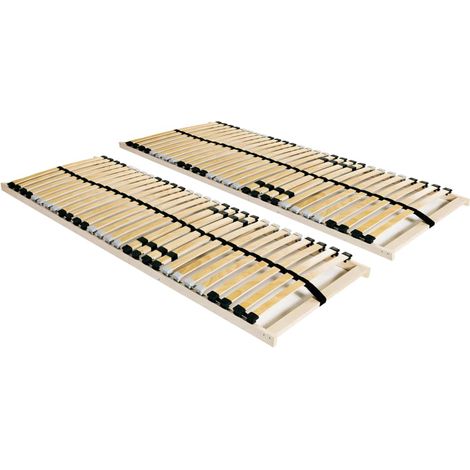 Lattenroste 2 Stk. mit 28 Latten 7 Zonen 80x200 cm vidaXL