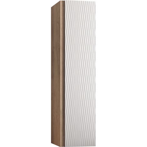 Columna Baño Suspendida 1 Puerta con Textura 140x34,9x33,9cm Blanco Mate (1/5)