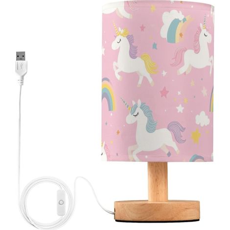 Kcldeci Lampe de chevet licorne mignonne pour chambre à coucher (1/5)