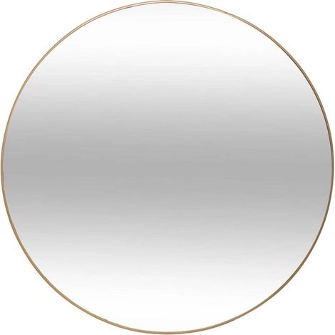 Atmosphera – Miroir mural rond doré 76 cm – Aluminium et verre – Épaisseur 1,5 cm – Pour chambre, salon, salle de bain (1/5)