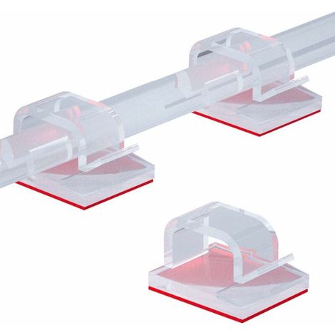 DEESSE SHOP - Lot de 50 serre-câbles autocollants, serre-câbles, serre-câbles, serre-câbles à haute viscosité, organiseur de bureau, gestion des câbles, guide-câbles pour câbles de charge, bureau mura (1/5)