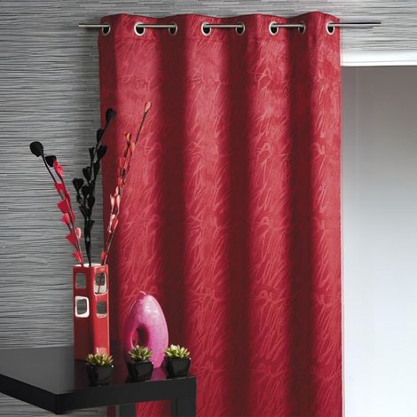 Rideau obscurcissant frappé prêt à poser Rouge 140x260 cm