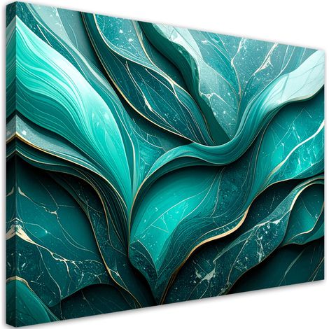 Wandbild Marmor Türkis Abstraktion 100x70 cm