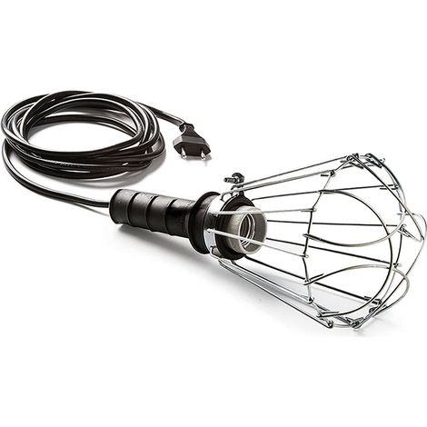 Tragbare Lampe 200 W 250 V mit schwarzem Gummi Griff und 5 m langer Steckdose