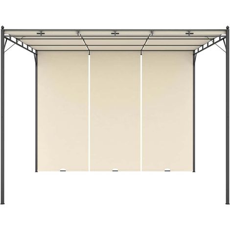 Gazebo da Giardino con Tenda da Sole  Tenda Laterale 3x3x2,25m Crema (1/3)