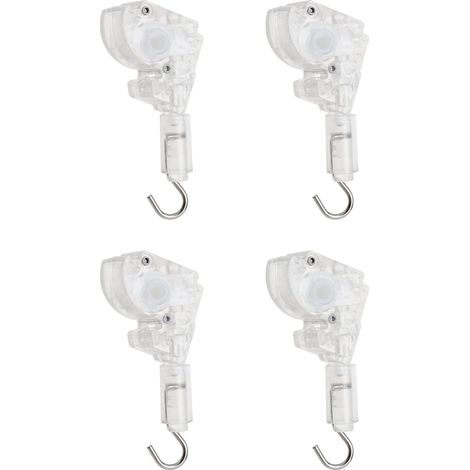 Lot de 4 mécanismes d'inclinaison pour stores vénitiens de 2,5 cm avec engrenage en forme de D de 1,6 cm - Crochet de connexion en métal pour mini stores vénitiens (1/5)