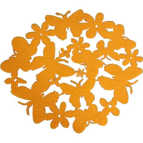 Tovagliolo rotondo in feltro arancione, 25 cm