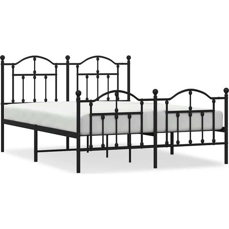 Maison Exclusive - Cadre de lit métal sans matelas avec pied de lit noir 140x200cm (1/5)
