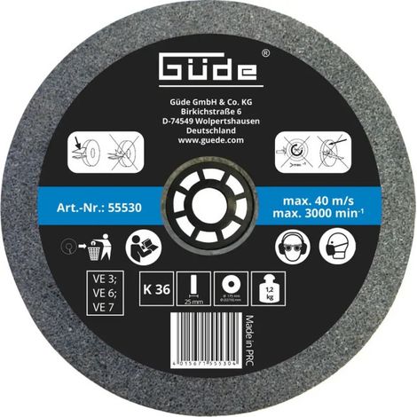Meule abrasive pour touret G55236 - 175 x 25 mm - grain 36