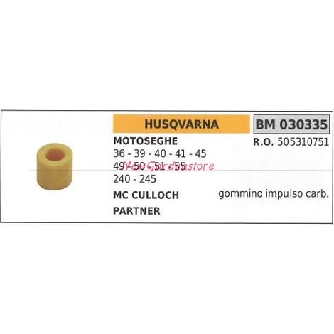 Collettore aspirazione gommino HUSQVARNA motosega 36 39 40 41 45 49 50 030335