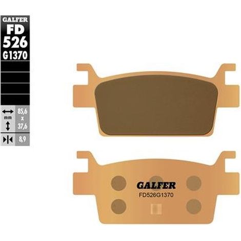 Pastillas de freno Galfer KH719 de metal sinterizado (doradas) para Kawasaki KRX 1000 Teryx '20-'23 Kymco AK 550 '17-'23