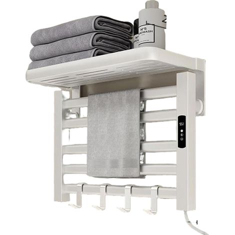 Radiateur sèche-Serviettes électrique, Porte-Serviettes électrique avec écran Tactile, température constante Intelligente, pour Les Salons de Salle de Bain et la Maison White (1/5)
