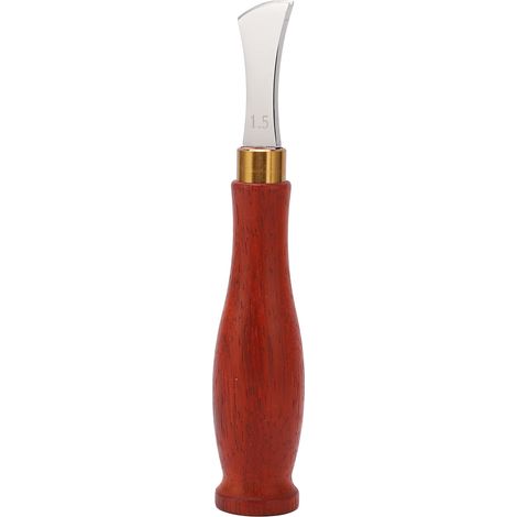Liseret de cuir 1,5mm, biseau en arc en éventail, encoche peu profonde, acier inoxydable antirouille, manche en bois, outil de biseautage cuir (1/5)