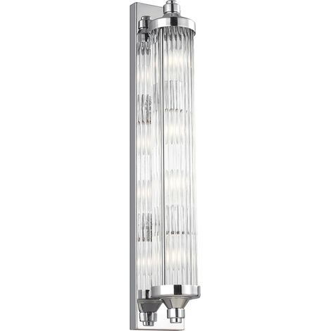 [GEBRAUCHT] B-Ware Feiss Led Wandleuchte Lampe Paulson Ip44 1 Flammig Höhe 73,7cm Chrom G9 Warmw74