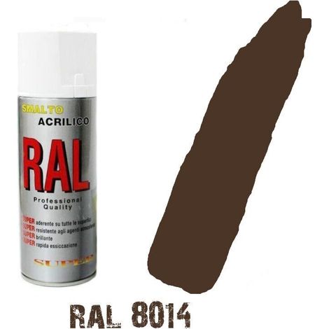 Bomboletta spray marrone seppia scuro ral 8014 acrilico vernice brillante lucido