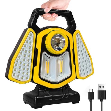 Projecteur LED rechargeable solaire USB portable étanche (1/5)