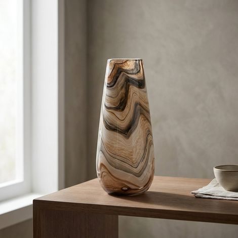 Textured Cappuccino Decorative Vase (1/2)