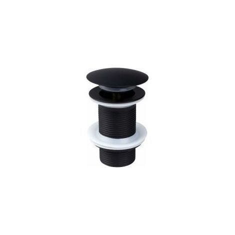 Bouchon d'évier noir sans trop-plein, bouchon d'évier universel à clapet anti-obstruction et résistant à la corrosion, bouchon de vidange automatique en laiton (1/5)