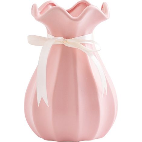 Vase conique en céramique rose, composition florale créative, vase décoratif moderne pour fleuriste, décoration de la maison. (1/4)
