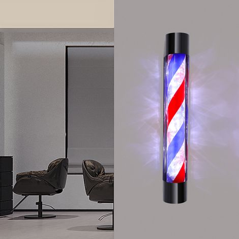 【Maison connectée】Colonne lumineuse de barbier 35 pouces à LED, enseigne de salon de coiffure murale rotative, bande lumineuse LED, lumière tournante rouge-blanc-bleu (1/5)