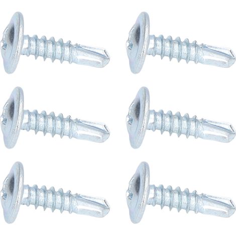 Vis autoperceuses galvanisées à tête ronde antidérapante 4,2x16 mm avec rondelle - Lot de 50 (1/5)
