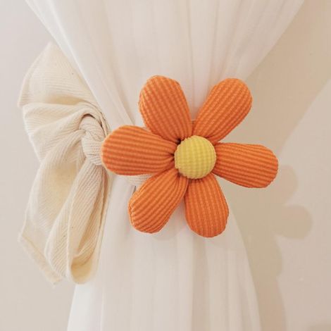 Attache Rideau Fleur - Bande Coton 80 cm - Pour Rideaux Enfant Chambre - 1 Pièce (1/5)