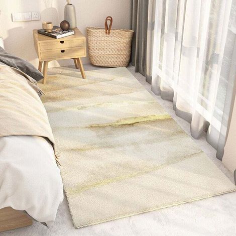„Féndài Fánchén“ Bettvorleger, flauschiger Kurzflorteppich, fusselfreier, moderner Teppich, strapazierfähige, rutschfeste Fußmatte für Wohnzimmer, Schlafzimmer, Kinderzimmer, Flur – Größe B, 50 x 160 