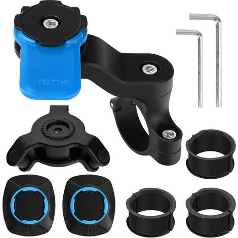Support téléphone moto/vélo – Amortisseur – 360° rotatif – Bleu – Twist & Lock – Universel