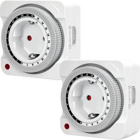 Zeitschaltuhr für den Außenbereich und Steckdose – Analog, mindestens 24 Stunden, mit 96 Segmenten, Verpackung, Zeit