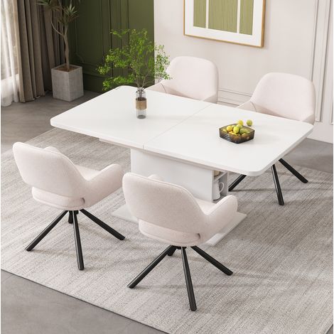 Tisch Esstisch ausziehbar Aufbewahrung 4 Stühle OKMYHOME (1/5)