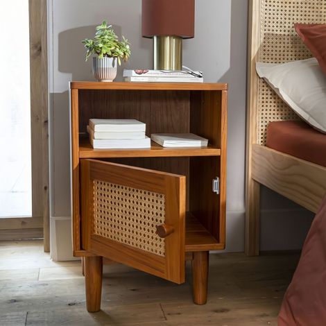 Table de chevet noisette cannage en pin massif ANNA - ANNA (1/5)