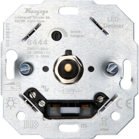 Kopp LED Dimmer mit Druck-/Wechselschalter 3 - 100 Watt, 844400008 Kopp (1/2)