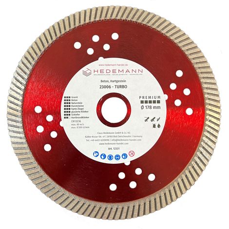 Diamant-Trennscheibe TURBO 23006 f. Lamello Tanga Delta 178 x 2,5 x 12 mm CLEVER DIAMOND (1/2)