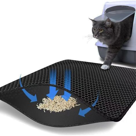 Katzenstreumatte, faltbar, doppellagig, wabenförmig, wasserdicht und rutschfest, für Zuhause (1/5)