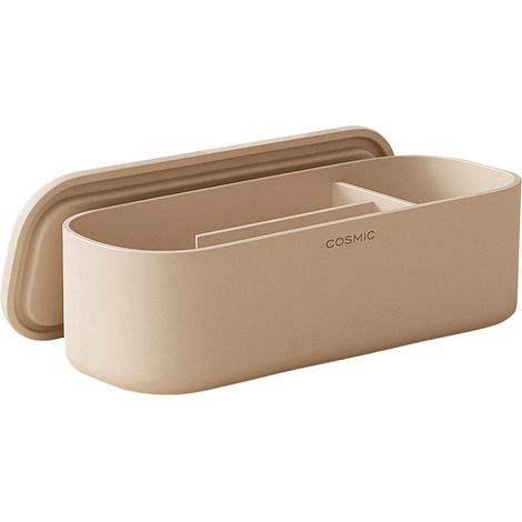 COSMIC Bathroom Organiser, Storage Box, Wall/Freestanding, With Lid, Sand, ALIFE Collection