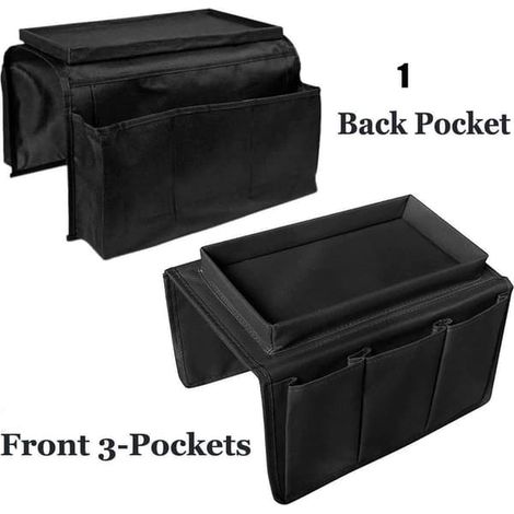 Organisateur de meubles avec support, noir, support pour canapé pour téléphone et plateau de surf, 1 style