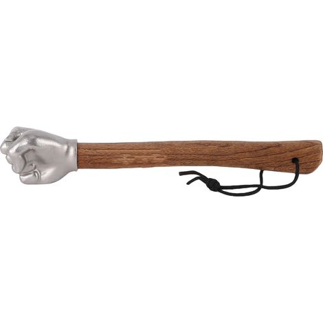 Marteau en forme de poing, tête en acier inoxydable, manche en bois massif, usage polyvalent pour la maison et l'extérieur (1/5)