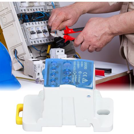 UKK80 C45 Boîte de jonction unipolaire de type rail DIN, répartiteur modulaire, 690 V 80 A, bleu. (1/5)