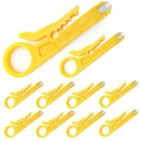 10-teiliges Mini-Abisolierwerkzeug/Netzwerkkabel-Crimpwerkzeug/Netzwerkkabel-Abisolierzange/Bürstenschneider für RJ45 Cat5/6 Netzwerkkabel, Daten- und Telefonkabel, Computer-UTP-Kabel