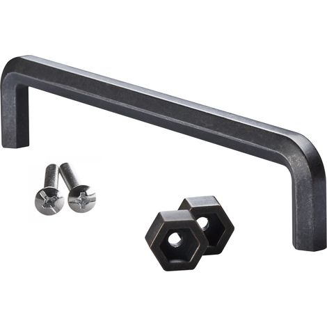 SOTECH Möbelgriff RAGNAR BA 160 mm schwarz antik Schubladengriff Schrankgriff mit Griffsockeln zur optionalen Montage (1/5)