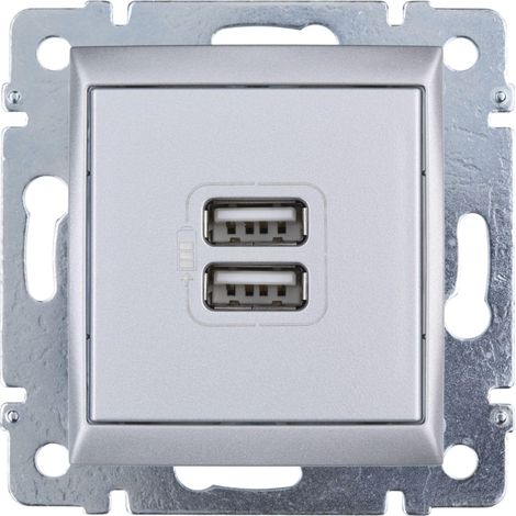Legrand Base Valena aluminium prise USB 2 ports