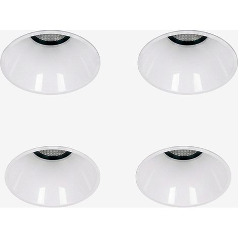 Pack de 4 downlights LED encastrables sans cadre trimless ronds Ø5,3 cm en aluminium Orelva SKLUM Blanc (1/5)