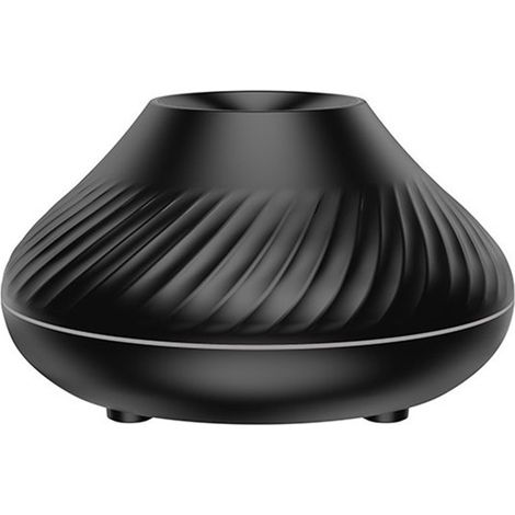 Difusor de aceites esenciales – humidificador – 7 colores de llama – ideal para el hogar, el dormitorio, yoga y la oficina – se apaga automáticamente cuando el nivel de agua es bajo (negro). (1/5)