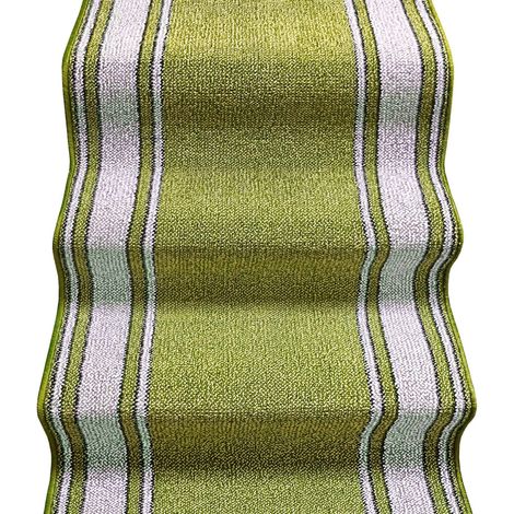 Tappeto Scala Passatoia Ingresso Corsia Rivestimento Scale Antiscivolo Stile Classico Verde - 67x40 cm