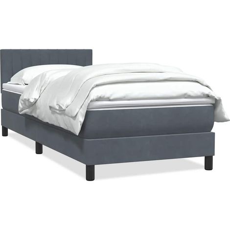 Boxspringbett mit Matratze Dunkelgrau 80x210 cm Samt (1/5)